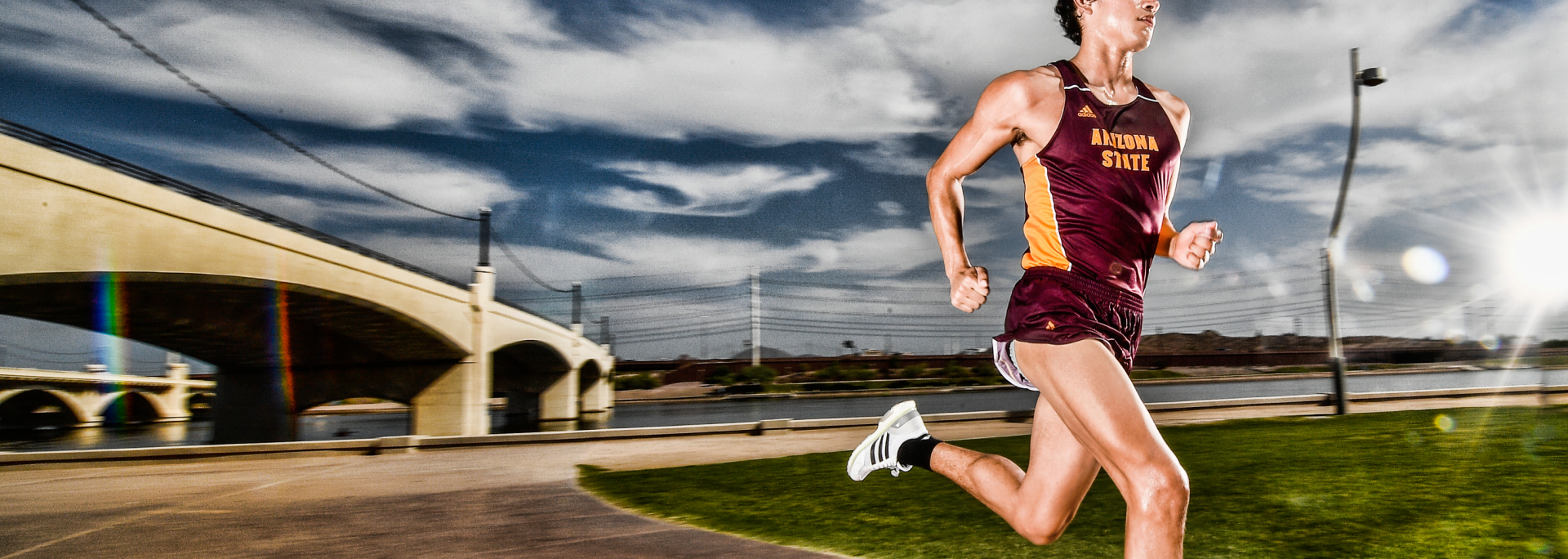 Sun Devil Cross Country team one man running