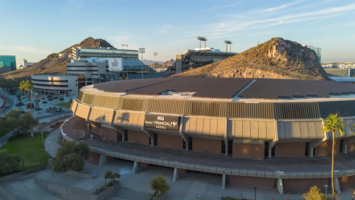 Exterior photo of Desert Financial Arena Exterior photo of Desert Financial Arena