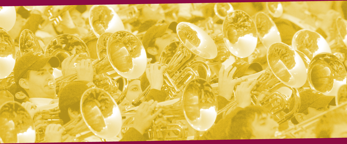 Band playing trumpets