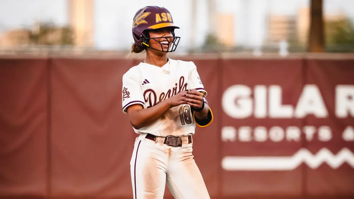 Tiare Ho-Ching stands at second following one of her two doubles on Friday night Tiare Ho-Ching stands at second following one of her two doubles on Friday night