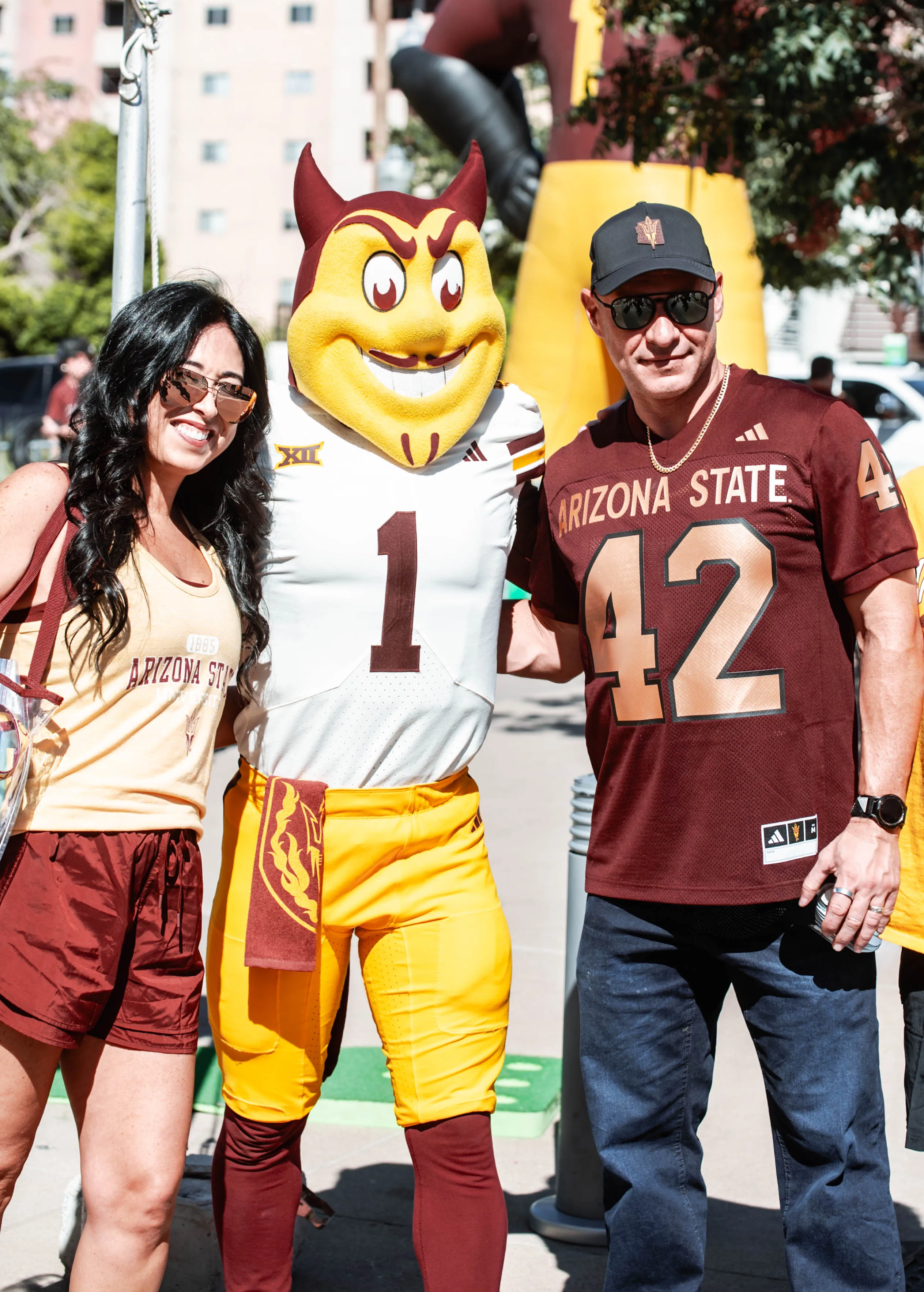 Sun Devil Football fans tailgating with Sparky