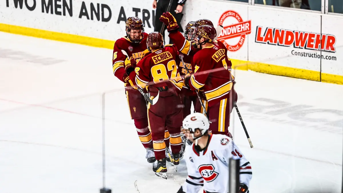 Hockey Celebrates Goal Scored at St Cloud State Hockey Celebrates Goal Scored at St Cloud State