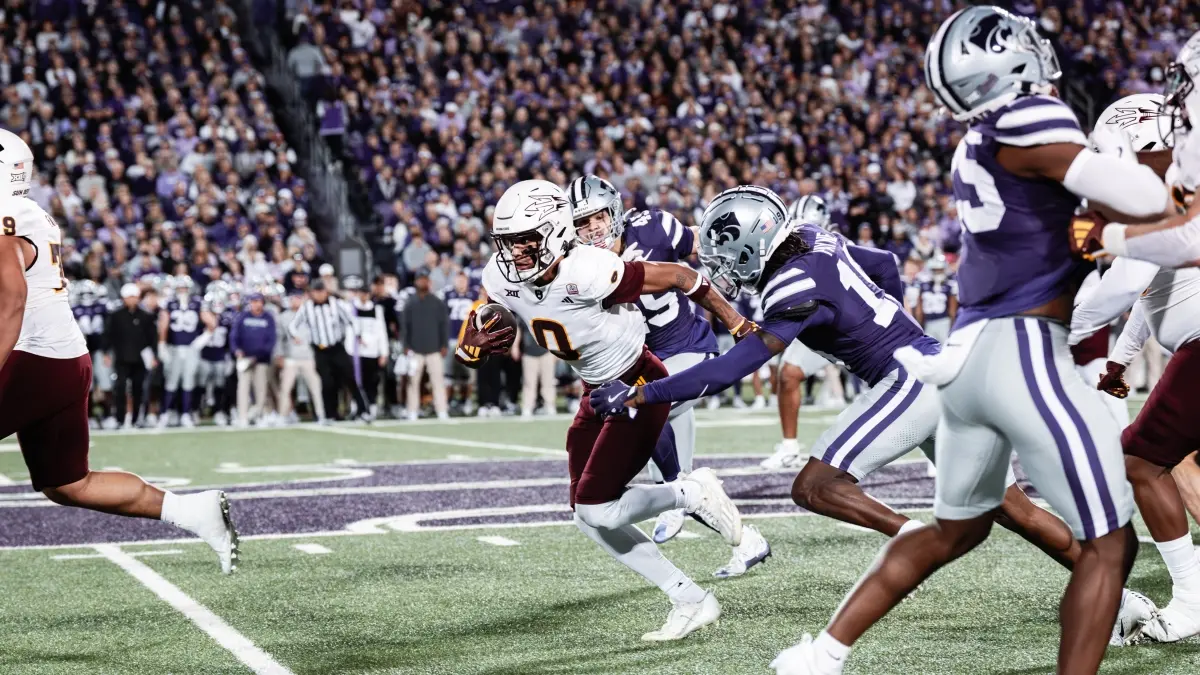 Jordyn Tyson reception at Kansas State. Jordyn Tyson reception at Kansas State.