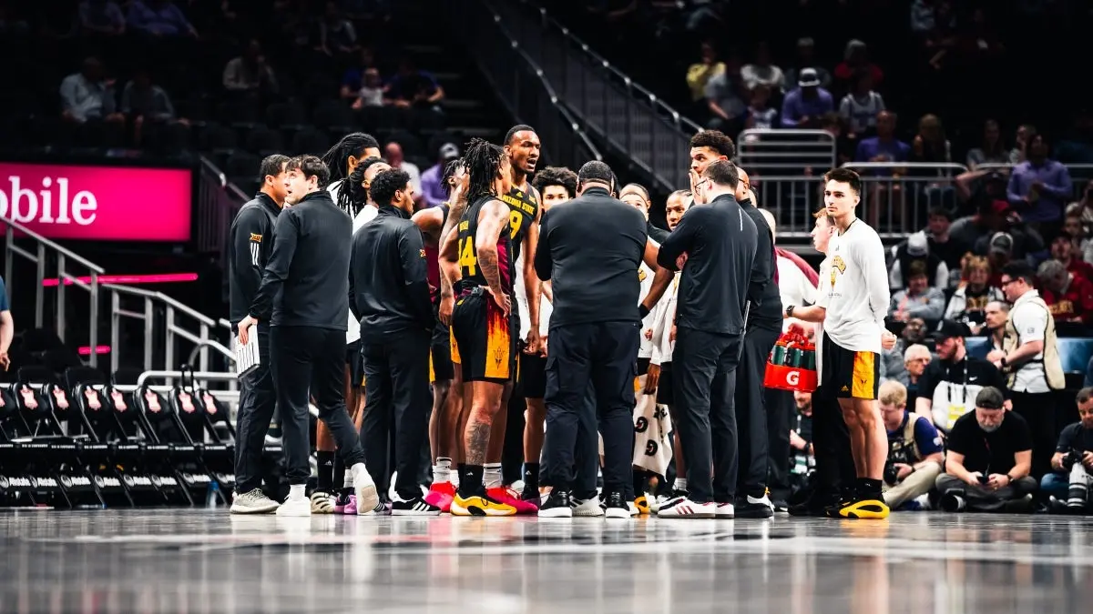 Sun Devil Men's Basketball Team Huddle Sun Devil Men's Basketball Team Huddle