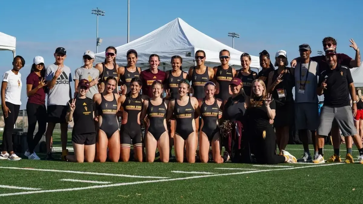 Image from ASU News Triathlon team at championship