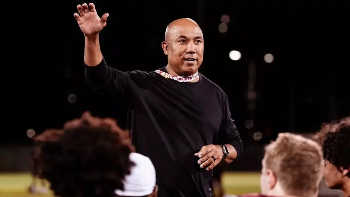 Image from ASU News football coach
