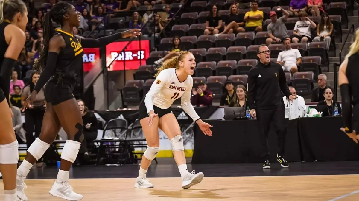 Image from ASU News Volleyball player on court