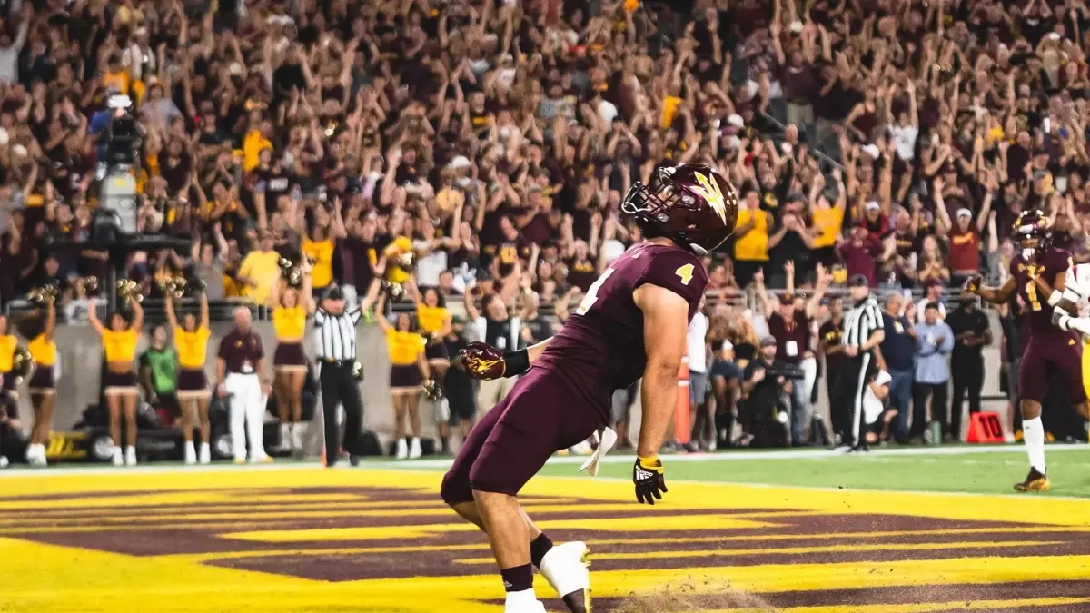 Photo by: Sun Devil Athletics football player on field
