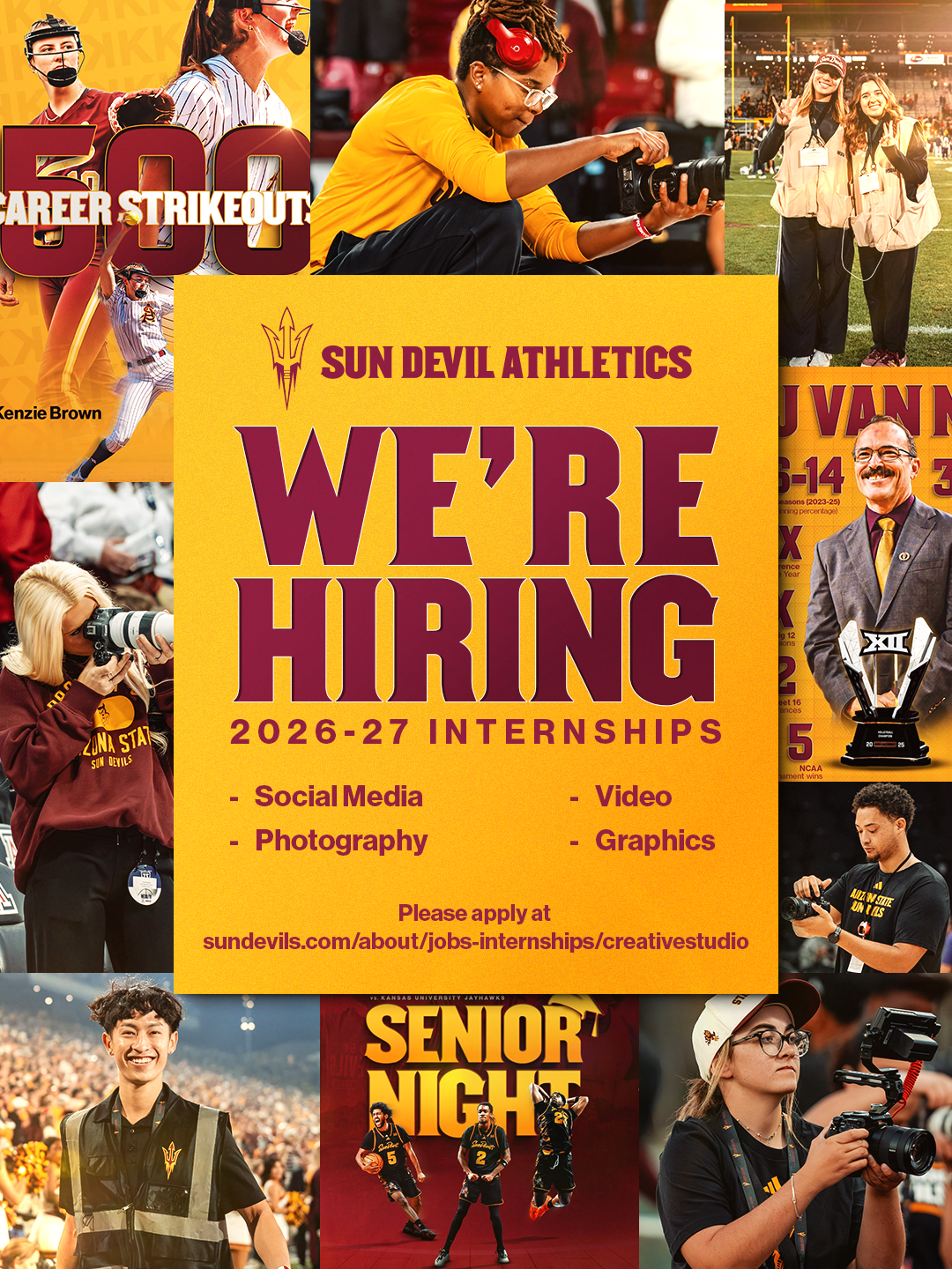 We're hiring interns for social media, photography, video and graphics