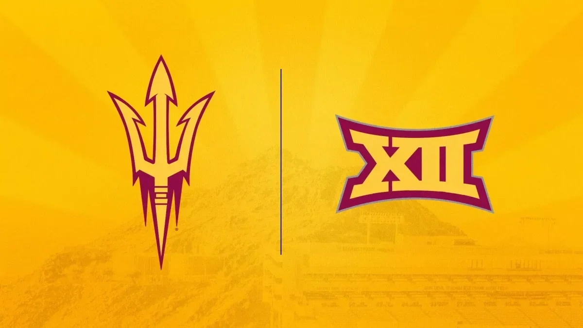 Image from ASU News yellow and maroon graphic of the ASU pitchfork and roman numerals