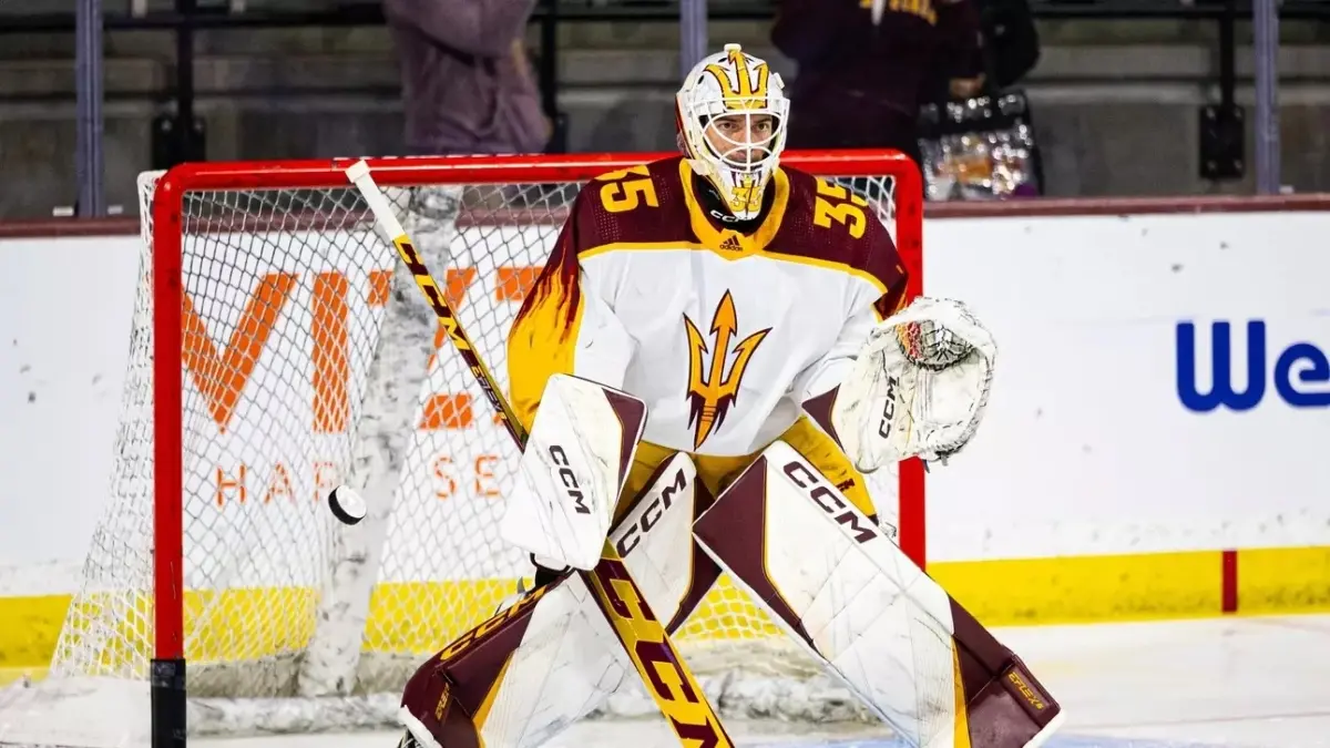 ice hockey goalie in front of goal ice hockey goalie in front of goal