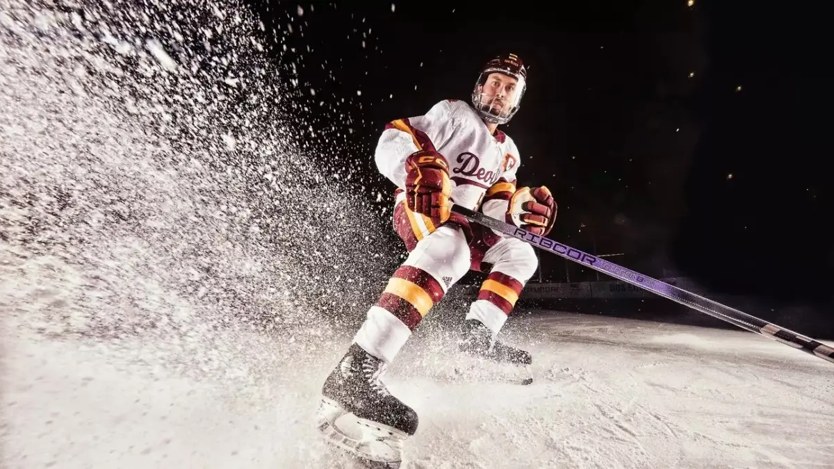 ice hockey player close up 