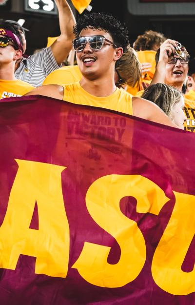 Students in crowd for Sun Devil traditions